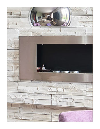 Cheminée intégrée au mur